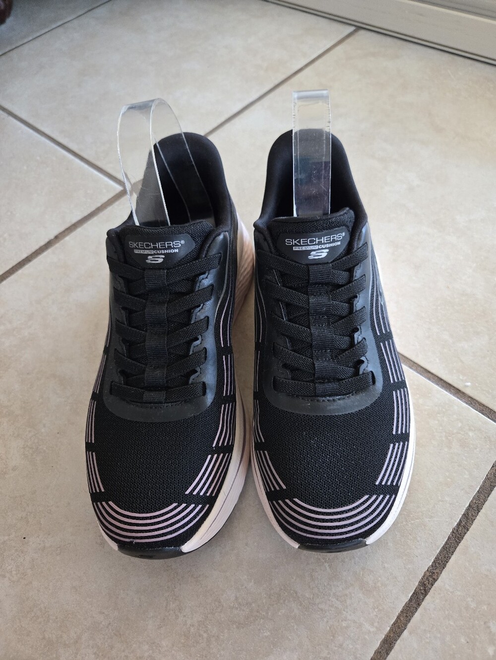 Skechers Black Sneakers with Purple Accents. Size 8. - Picture 3 of 10